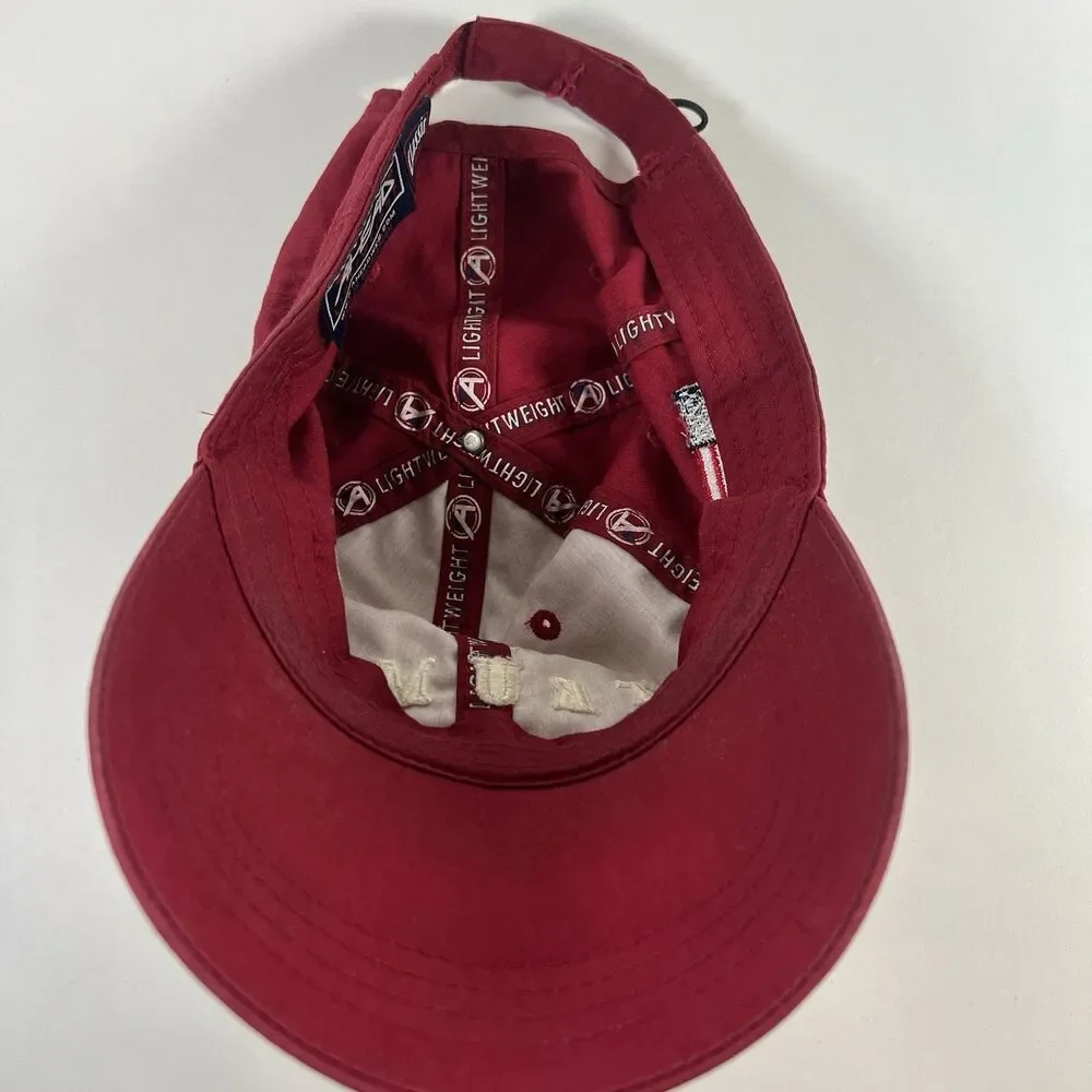 Trump Golf Hat Red Strapback Ahead Lightweight USA Flag Adjustable Cap Preowned